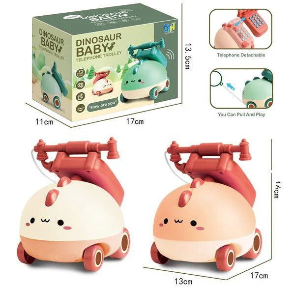 Friction Powered Cars, Baby Toy Cars with Lights and Music, One Click Switch Music, Cartoon Animal Push and Go Car Toy Set