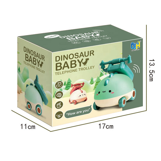 Friction Powered Cars, Baby Toy Cars with Lights and Music, One Click Switch Music, Cartoon Animal Push and Go Car Toy Set