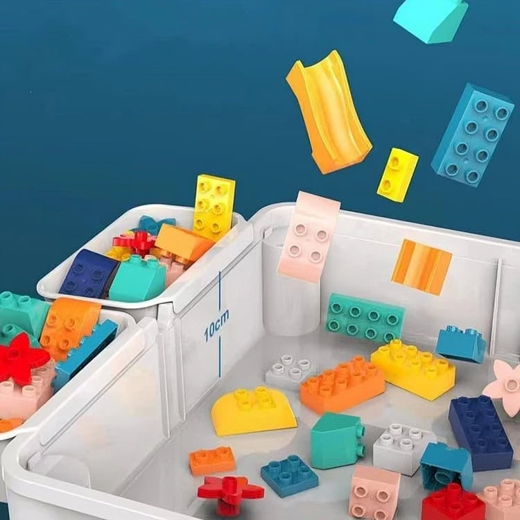Kids Building Blocks Table with Chair & Learning Station(72 pieces)